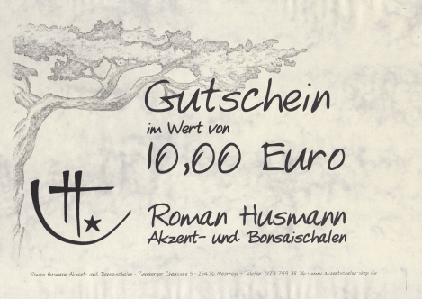 Geschenkgutschein über 10,00 Euro