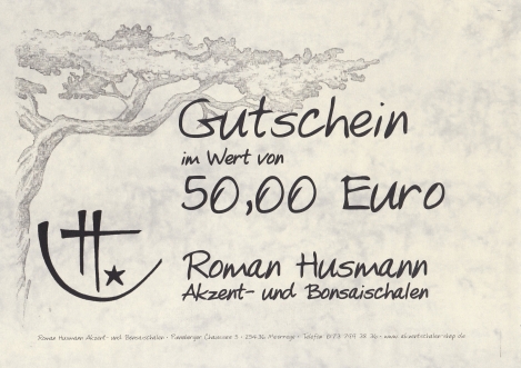 Geschenkgutschein über 50,00 Euro