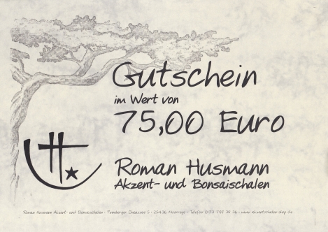 Geschenkgutschein über 75,00 Euro